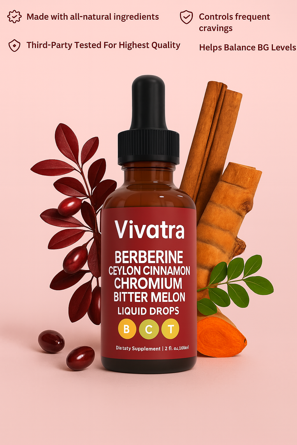 Berberine + Ceylon Cinnamon Regulator Drops (60mL)